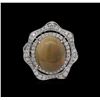 Image 2 : 4.63ct Opal and Diamond Ring - 14KT White Gold