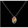 Image 2 : 7.72ctw Sapphire and Diamond Pendant With Chain - 14KT White Gold