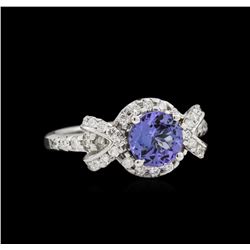 14KT White Gold 1.25ct Tanzanite and Diamond Ring