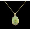 Image 1 : 22.30ct Opal and Diamond Pendant - 14KT Yellow Gold