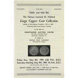 Pennypacker Sale of Holland Large Cent Collection
