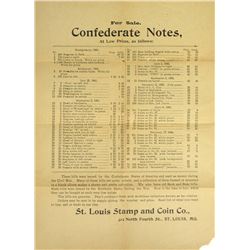 St. Louis Stamp & Coin List of CSA Notes