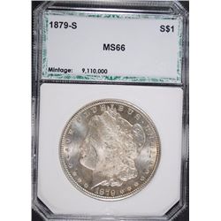 1879-S MORGAN SILVER DOLLAR, PCI SUPERB GEM BU
