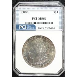 1889-S MORGAN SILVER DOLLAR, PCI CHOICE BU