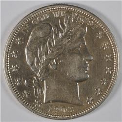 1903-O BARBER HALF DOLLAR, AU/UNC  VERY NICE, SEMI-KEY DATE