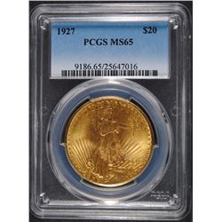 1927 $20.00 ST. GAUDENS GOLD, PCGS MS-65 GEM!