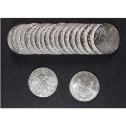 ORIGINAL UNC. ROLL OF 2013 AMERICAN SILVER EAGLES ( 20 ) COINS
