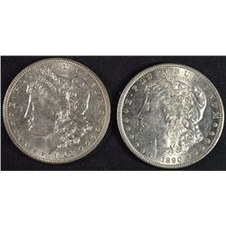 1890-S & 1903 MORGAN SILVER DOLLARS CH BU