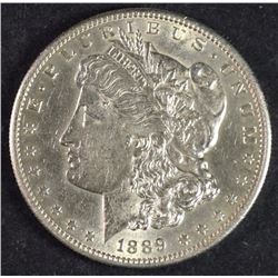 1889-S MORGAN SILVER DOLLAR AU/UNC