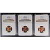 Image 1 : ( 3 ) 1944-S LINCOLN CENTS, NGC MS-66 RED NGC PRICE GUIDE=$37.00 EACH