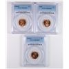 Image 1 : 3- PCGS LINCOLN CENTS PCGS MS66 RD - 1946-D, 1954-D & 1958
