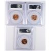 Image 2 : 3- PCGS LINCOLN CENTS PCGS MS66 RD - 1946-D, 1954-D & 1958