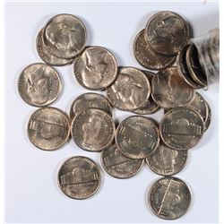 ORIGINAL GEM, BU ROLL 1950-D JEFFERSON NICKELS, KEY DATE