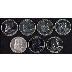 ( 7 ) PROOF FRANKLIN HALF DOLLARS 1959-1963