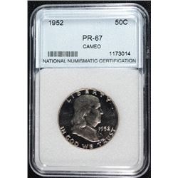 1952 FRANKLIN HALF DOLLAR NNC GRADED SUPERB PROOF CAMEO