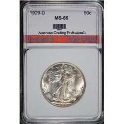 1929-D WALKING LIBERTY HALF DOLLAR AGP SUPERB GEM