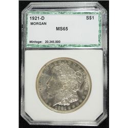 1921-D MORGAN DOLLAR PCI GRADED GEM BU WHITE