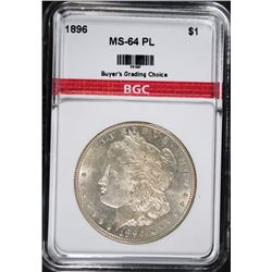 1896 MORGAN SILVER DOLLAR BGC CH BU PL