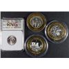 Image 2 : MISC LOT: (3) CASINO TOKENS & 1958 WASHINGTON QUARTER, RNG SUPERB GEM BU
