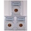 Image 1 : ( 3 ) 1942 LINCOLN CENT, PCGS MS-65 RED