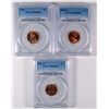 Image 1 : LOT OF ( 3 ) PCGS MS-66 RED LINCOLN CENTS: 1944, 1953-D & 1956-D