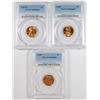 Image 1 : ( 3 ) PCGS GRADED MS-66 RED LINCOLN CENTS: 1940, 58 & 59-D