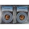 Image 1 : 2-1942 LINCOLN CENTS PCGS MS66 RD