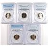 Image 1 : (5) JEFFERSON NICKELS PCGS PR-69 DCAM