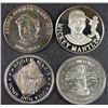 Image 1 : 4 - .999 SILVER ROUNDS - MANTLE, RUTH, WILLIAMS, MARIS - TOTAL ( 4 ozt) SILVER