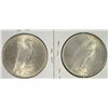 Image 2 : 1922 AND 1923 PEACE SILVER DOLLARS NICE BU COINS