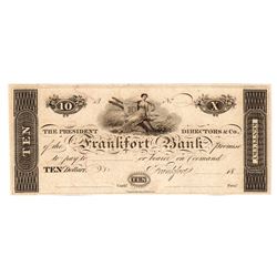 1800's $10 The Frankfort Bank Kentucky Bank Note