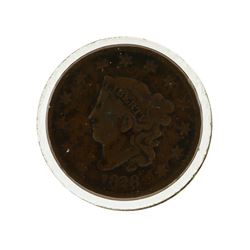 1828 Large Cent Marton Head Coin