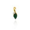Image 1 : 10KT Yellow Gold 0.35ct Emerald and Diamond Pendant