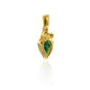 Image 4 : 10KT Yellow Gold 0.35ct Emerald and Diamond Pendant
