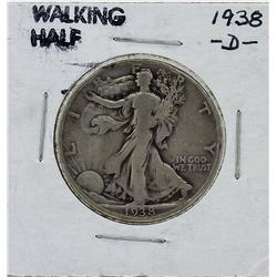 1938-D Walking Liberty Half Dollar Silver Coin