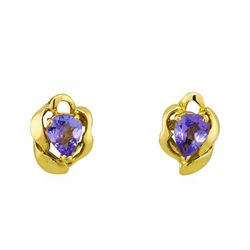 14KT Yellow Gold .50ctw Tanzanite Stud Earrings