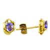 Image 2 : 14KT Yellow Gold .50ctw Tanzanite Stud Earrings