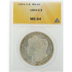 1904-O $1 Morgan Silver Dollar ANACS Graded MS64