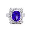 Image 2 : 14KT White Gold 3.89ct Tanzanite and Diamond Ring