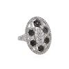 Image 1 : 14KT White Gold 1.24ctw Black and White Diamond Ring