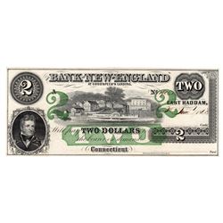 1865 $2 The Bank of New England Currency Note
