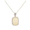 Image 1 : 14KT Yellow Gold 15.35ct Opal and Diamond Pendant With Chain