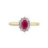 Image 2 : 14KT Yellow Gold 0.51ct Ruby and Diamond Ring