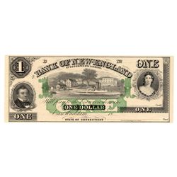1800's $1 Bank of New England Godspeed's Landing Note