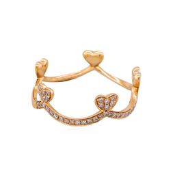 14KT Rose Gold Crown Diamond Ring