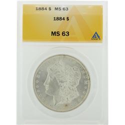 1884 $1 Morgan Silver Dollar ANACS Graded MS63