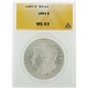 Image 1 : 1884 $1 Morgan Silver Dollar ANACS Graded MS63