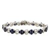Image 1 : 14KT White Gold 12.62ctw Sapphire and Diamond Bracelet