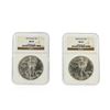 Image 1 : 2 Coin Set 1997-1998 Silver Eagle Coins NGC Graded MS69