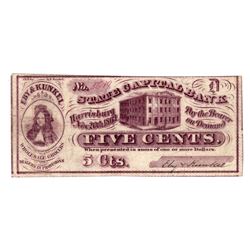 1862 5 Cents State Capital Bank Fractional Note